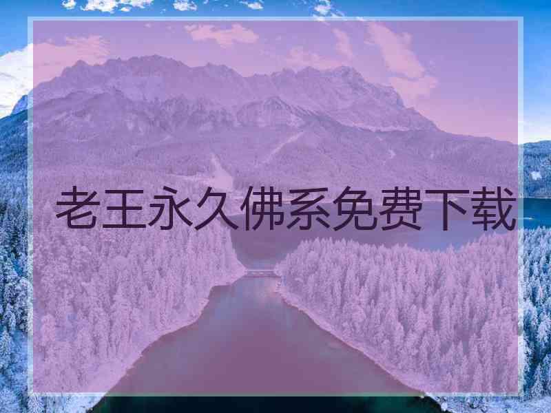 老王永久佛系免费下载