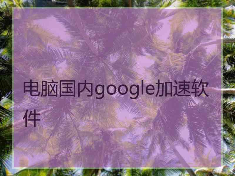 电脑国内google加速软件