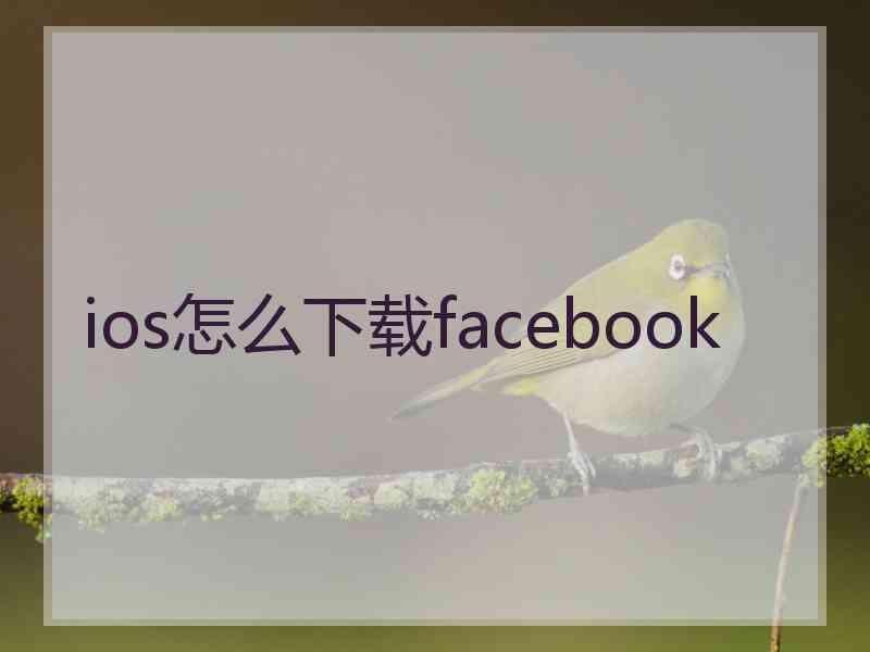 ios怎么下载facebook