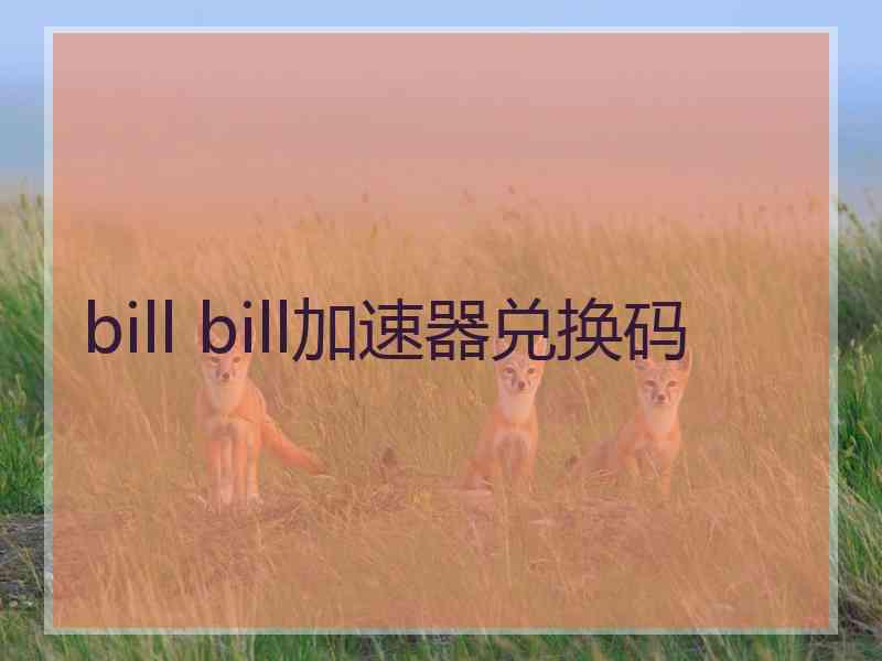 bill bill加速器兑换码