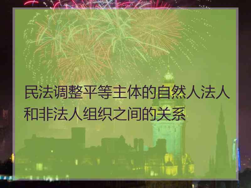 民法调整平等主体的自然人法人和非法人组织之间的关系