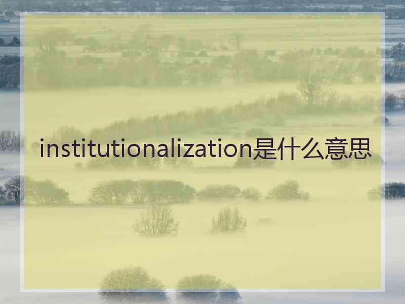 institutionalization是什么意思