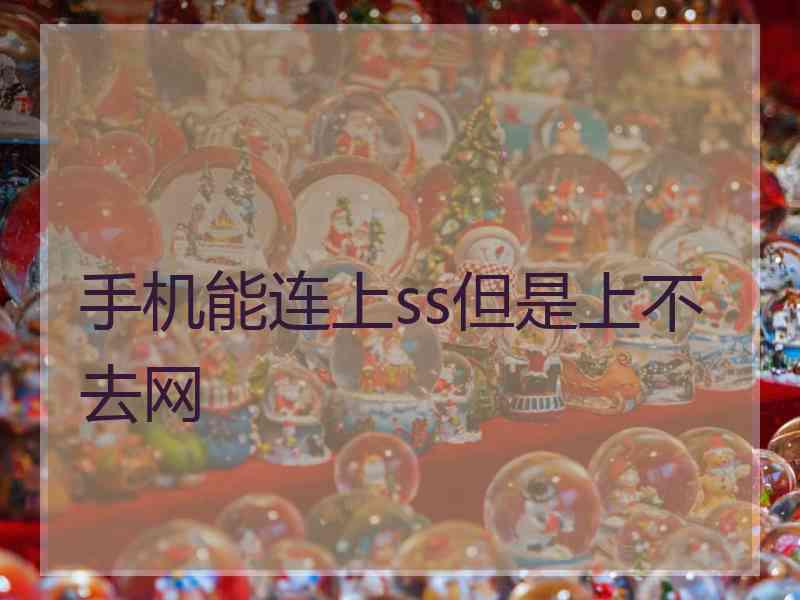 手机能连上ss但是上不去网