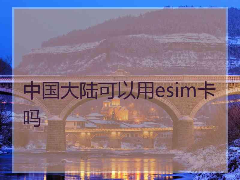 中国大陆可以用esim卡吗