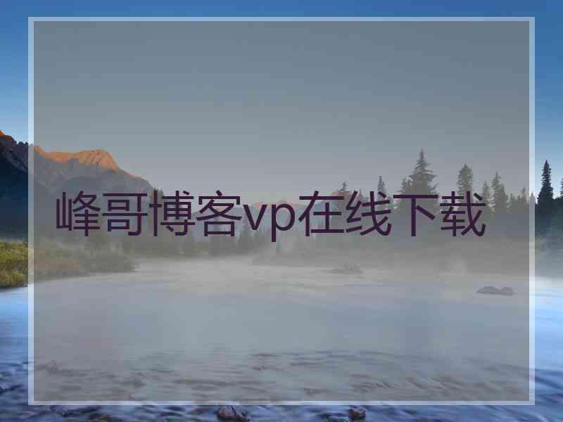 峰哥博客vp在线下载