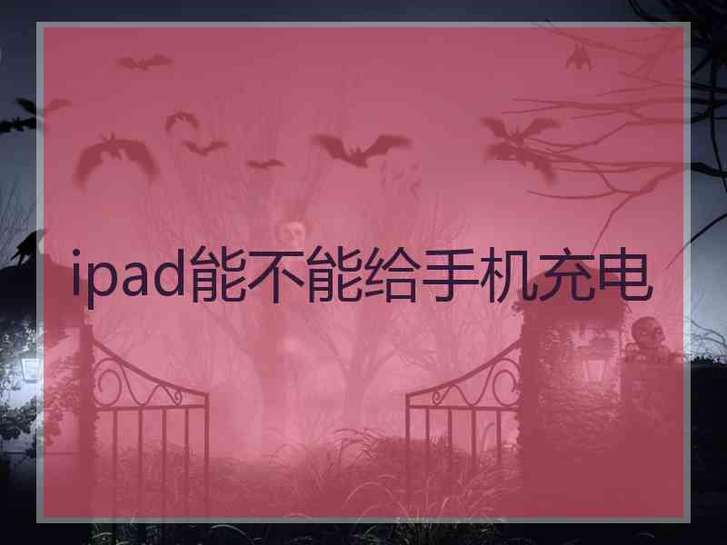 ipad能不能给手机充电