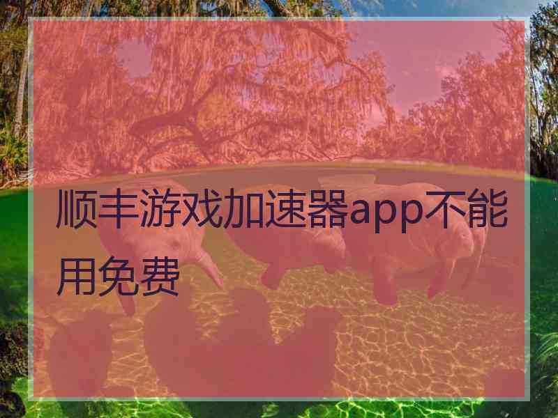 顺丰游戏加速器app不能用免费