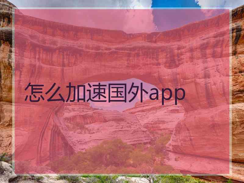 怎么加速国外app