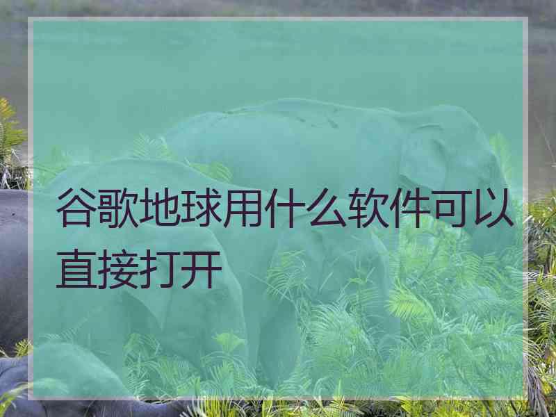 谷歌地球用什么软件可以直接打开