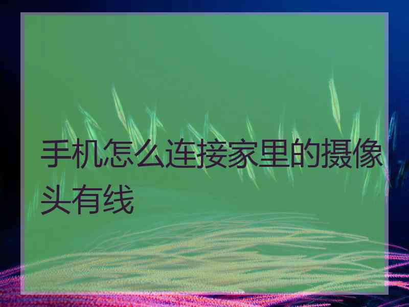 手机怎么连接家里的摄像头有线