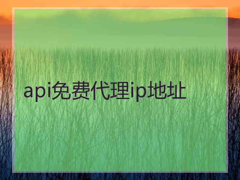 api免费代理ip地址