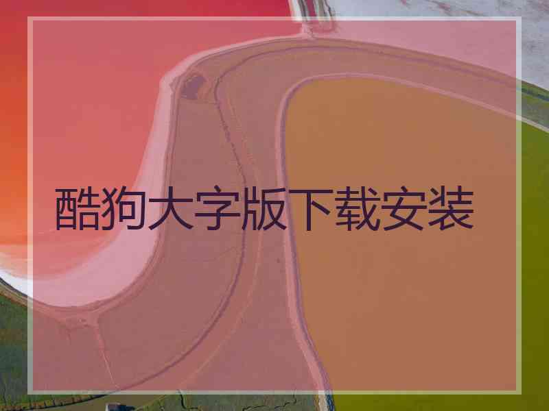 酷狗大字版下载安装