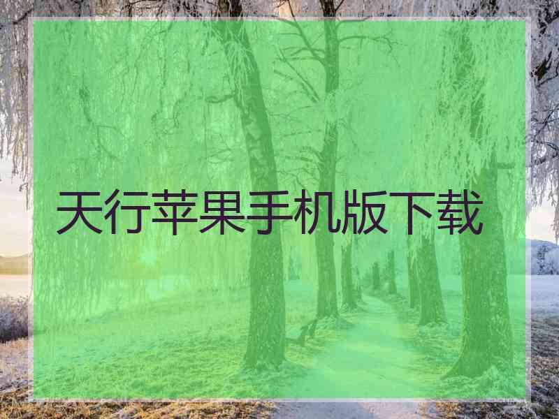 天行苹果手机版下载