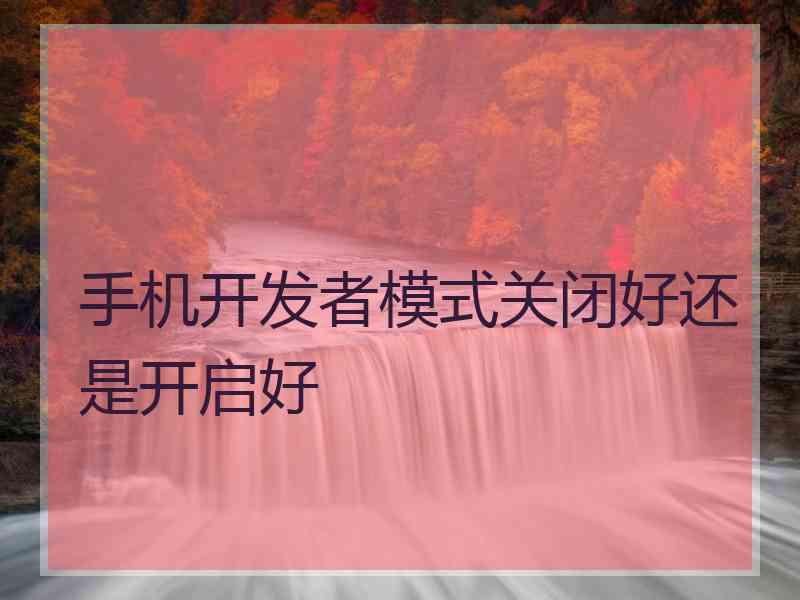 手机开发者模式关闭好还是开启好