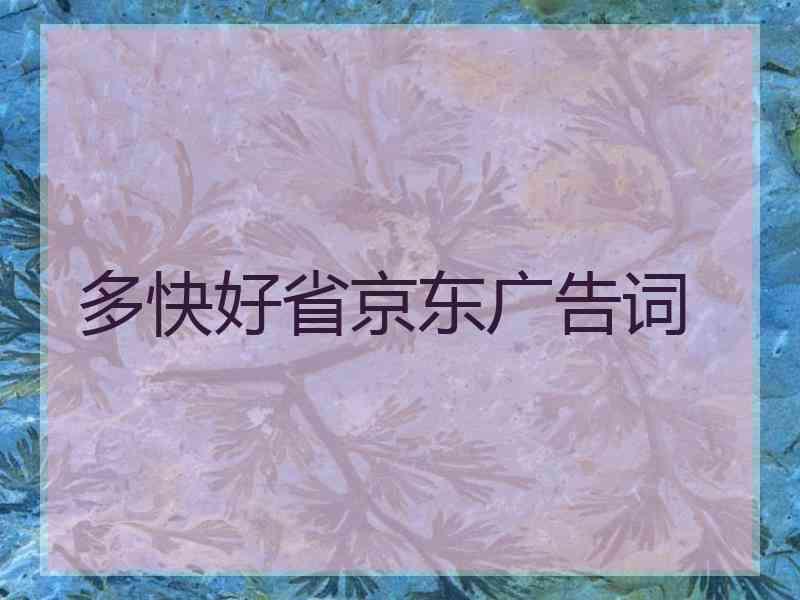 多快好省京东广告词