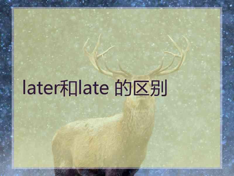 later和late 的区别