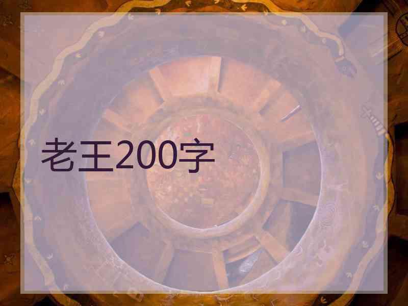 老王200字