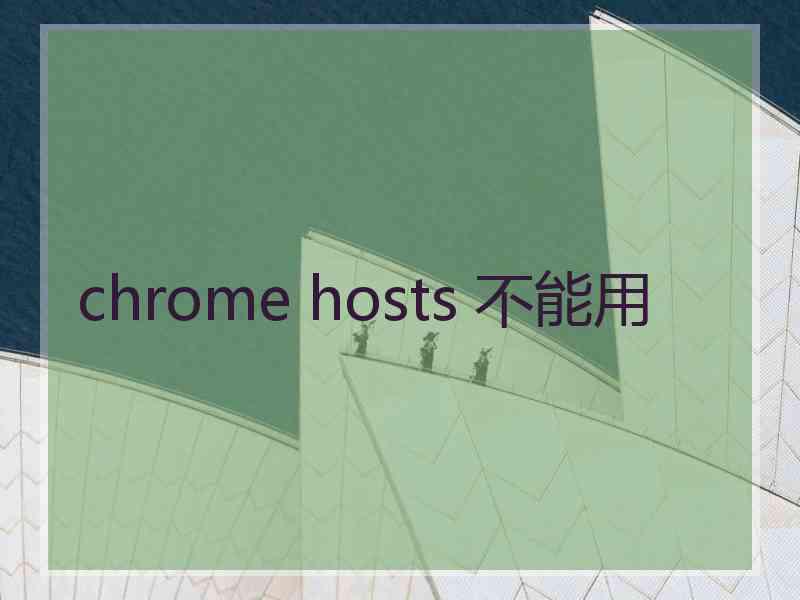 chrome hosts 不能用