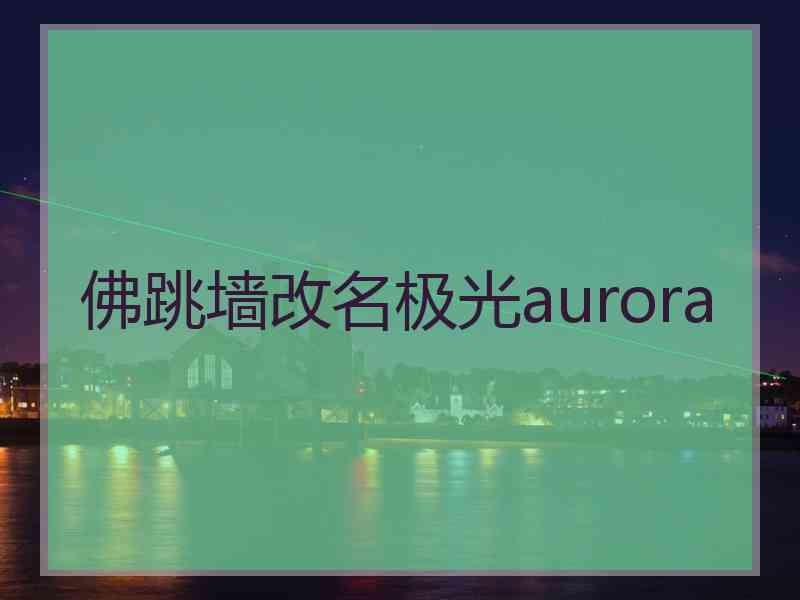 佛跳墙改名极光aurora