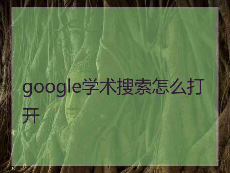 google学术搜索怎么打开