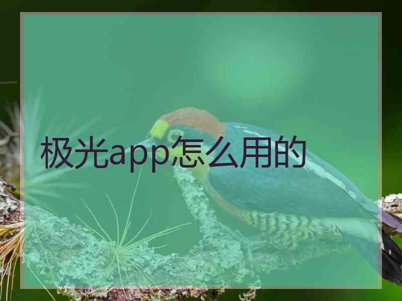 极光app怎么用的