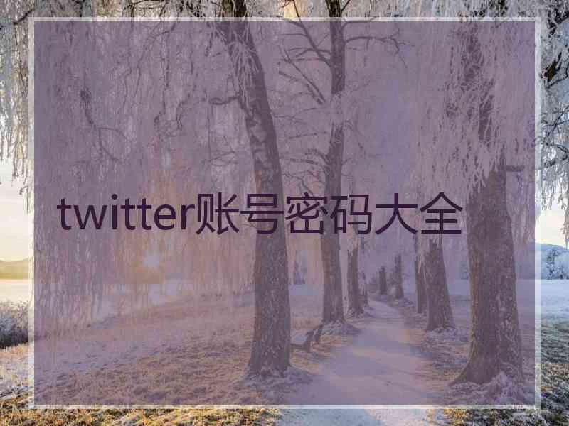 twitter账号密码大全