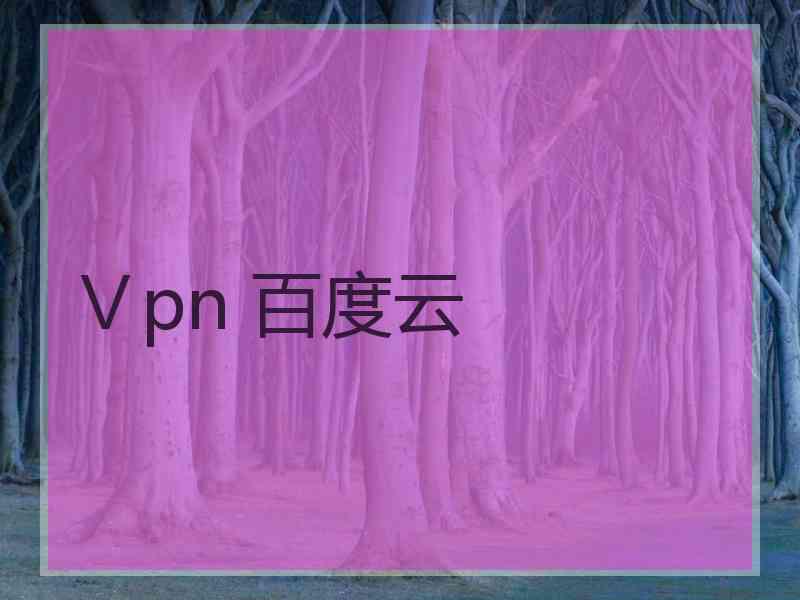 Ⅴpn 百度云