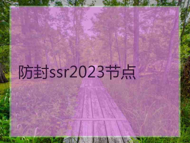 防封ssr2023节点