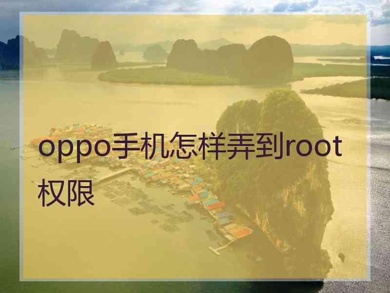 oppo手机怎样弄到root权限