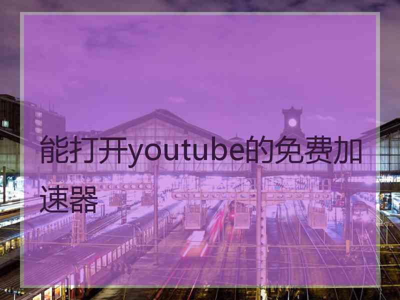 能打开youtube的免费加速器