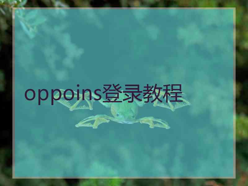 oppoins登录教程