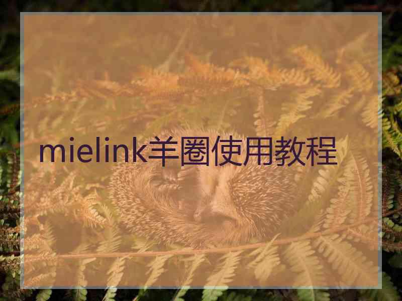 mielink羊圈使用教程