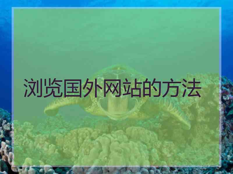 浏览国外网站的方法