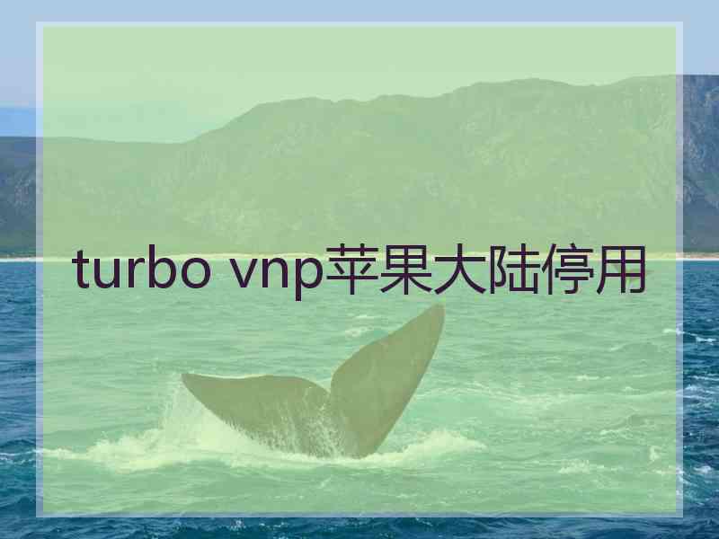 turbo vnp苹果大陆停用