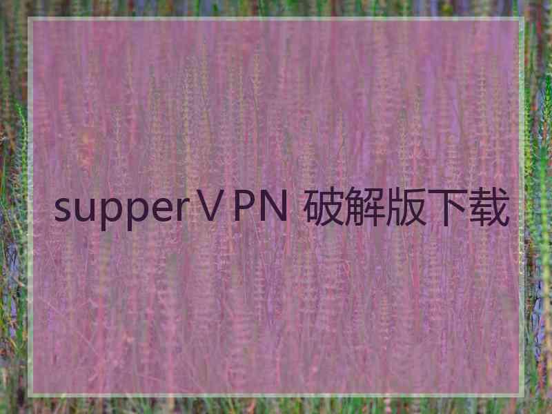 supperⅤPN 破解版下载