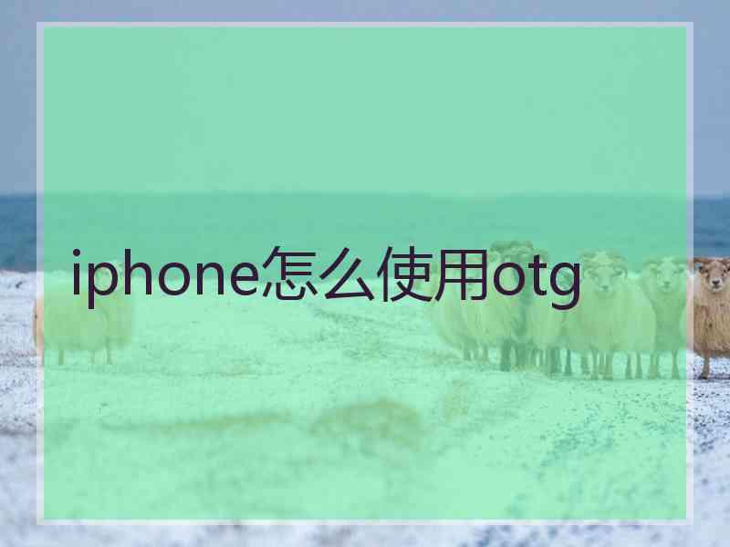 iphone怎么使用otg