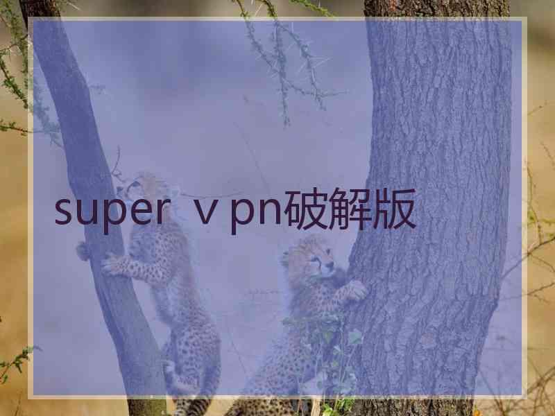 super ⅴpn破解版