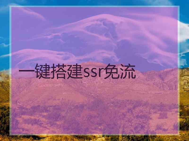 一键搭建ssr免流