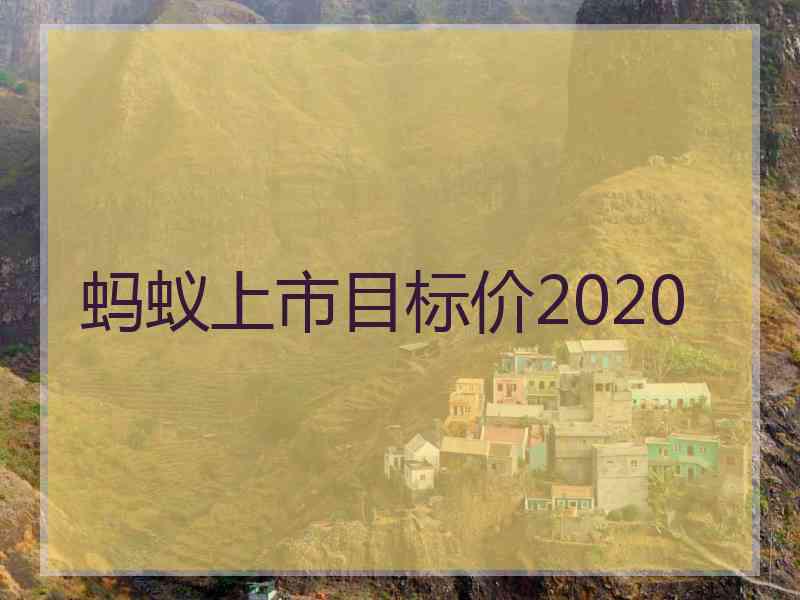 蚂蚁上市目标价2020