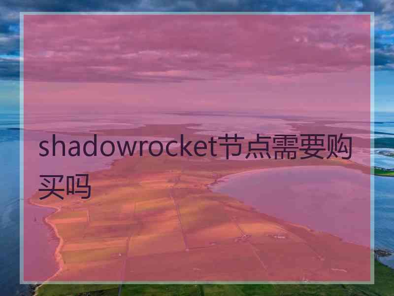 shadowrocket节点需要购买吗