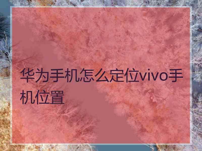 华为手机怎么定位vivo手机位置