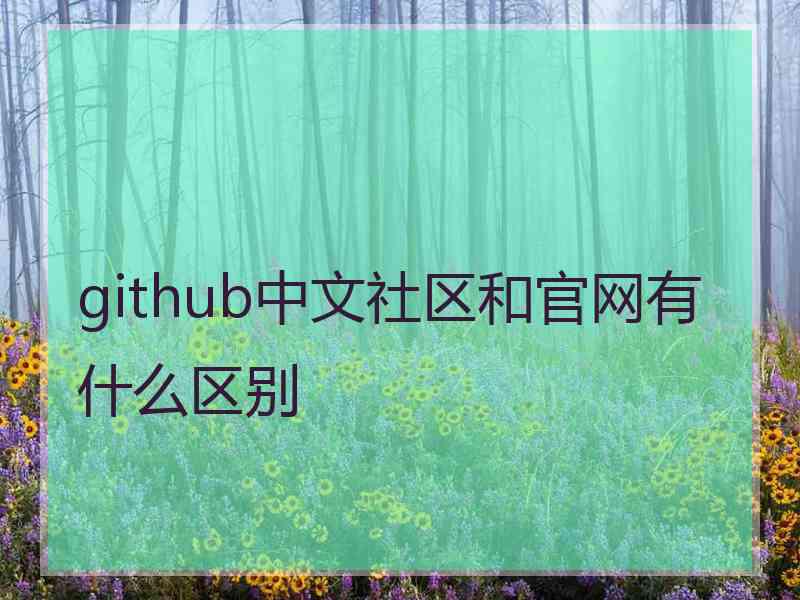 github中文社区和官网有什么区别