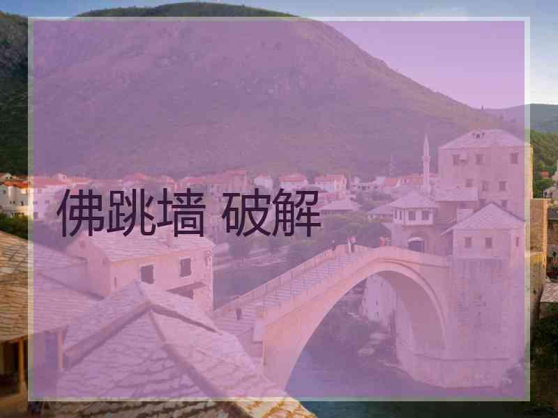 佛跳墙 破解