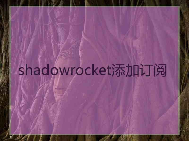 shadowrocket添加订阅