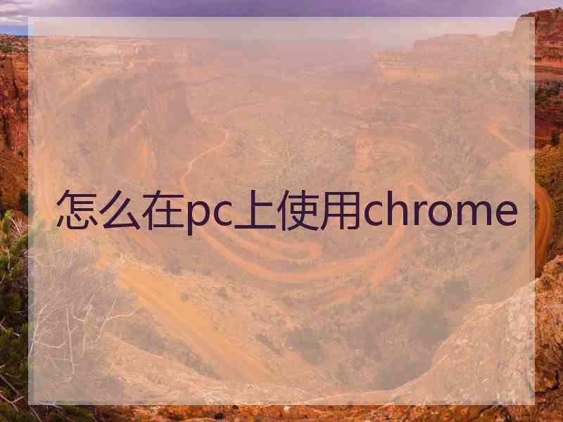 怎么在pc上使用chrome