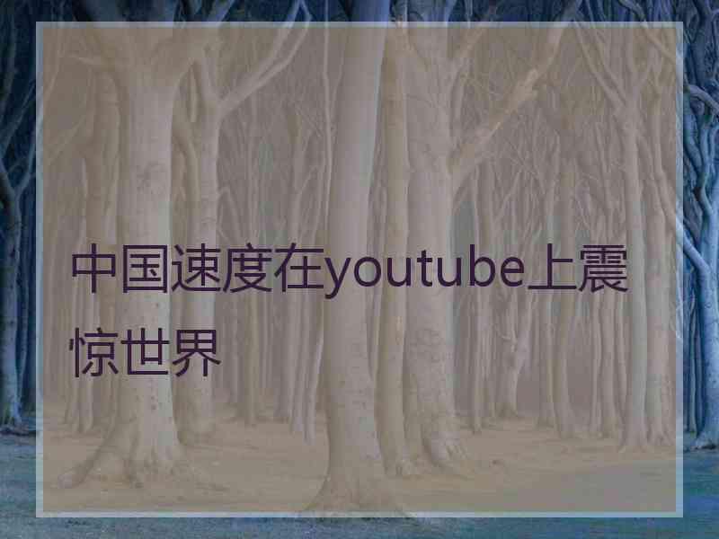 中国速度在youtube上震惊世界