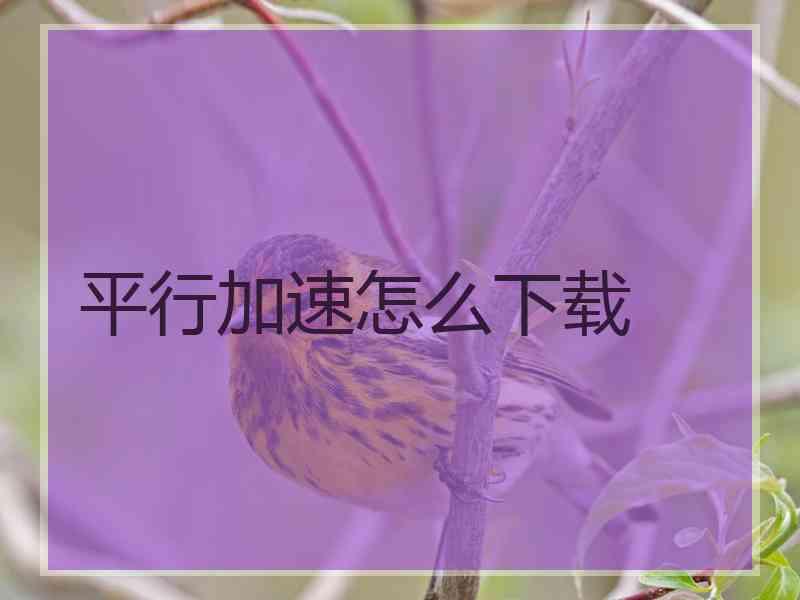 平行加速怎么下载