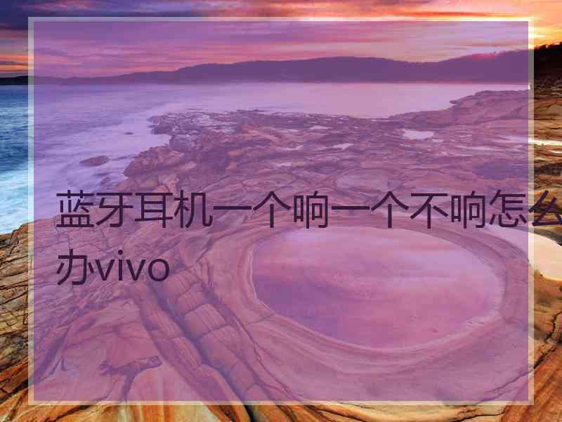 蓝牙耳机一个响一个不响怎么办vivo