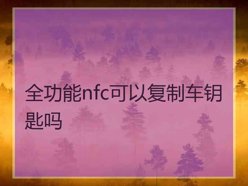 全功能nfc可以复制车钥匙吗