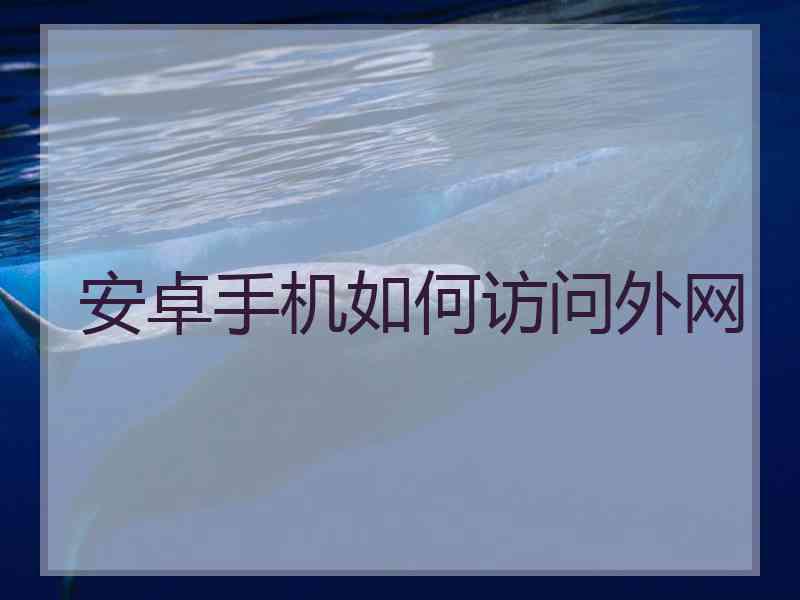 安卓手机如何访问外网